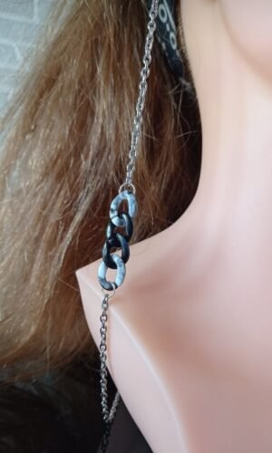 Chaine lunettes gris marbré
