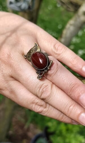 bague hibou cornaline